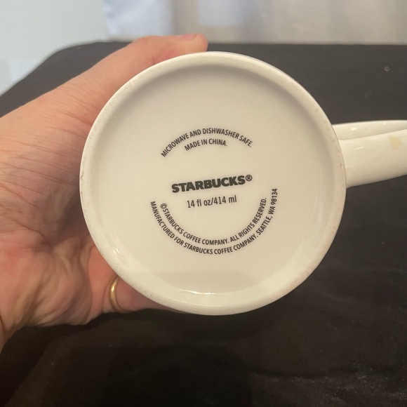 Starbucks Coffee Mug Cup White w/ Classic Large Green Mermaid Logo 14oz 2017 EUC - Picture 6 of 6